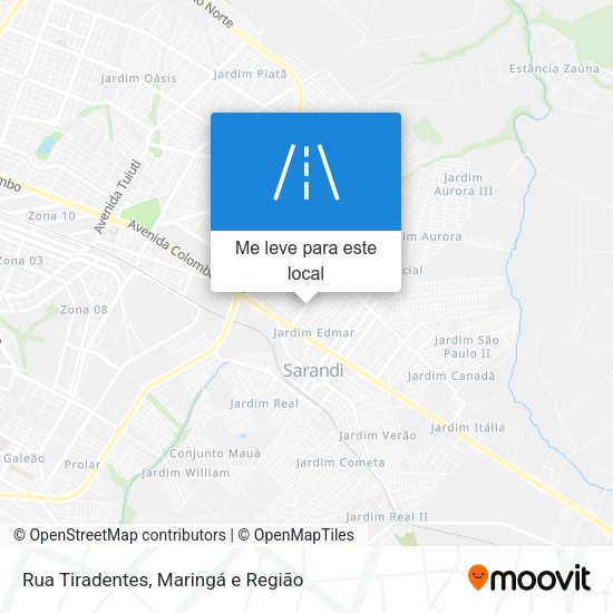 Rua Tiradentes mapa