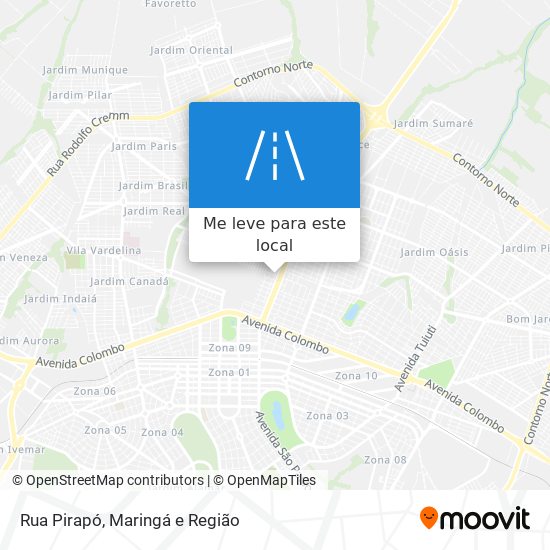 Rua Pirapó mapa