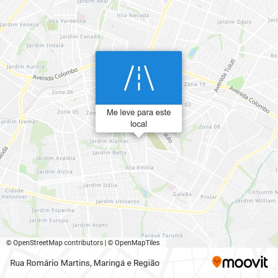 Rua Romário Martins mapa