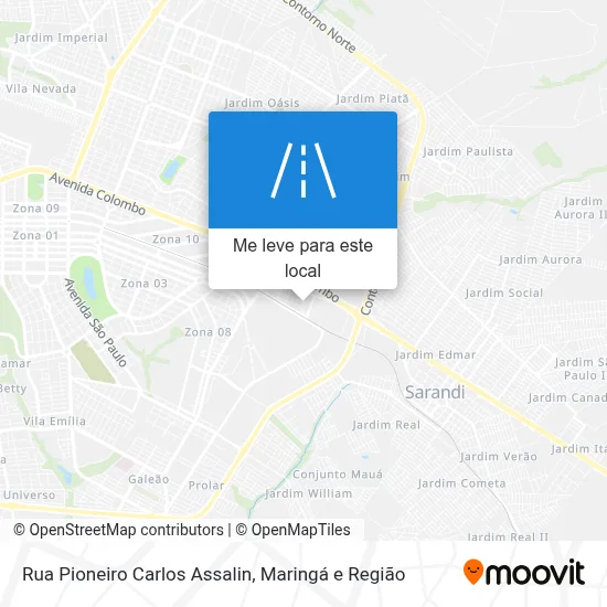 Rua Pioneiro Carlos Assalin mapa