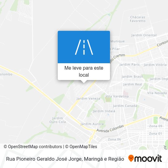 Rua Pioneiro Geraldo José Jorge mapa
