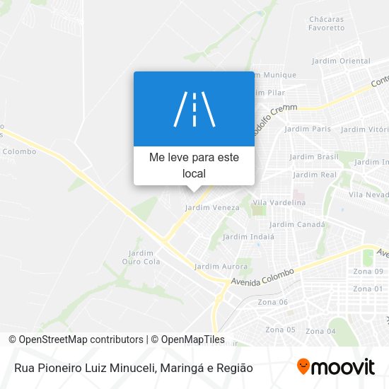 Rua Pioneiro Luiz Minuceli mapa