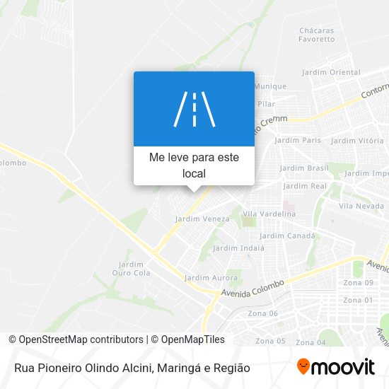 Rua Pioneiro Olindo Alcini mapa