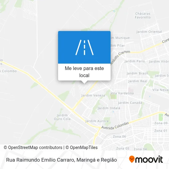 Rua Raimundo Emílio Carraro mapa