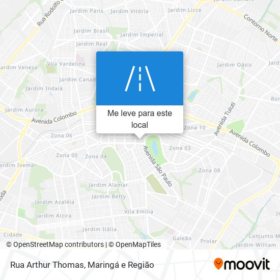 Rua Arthur Thomas mapa