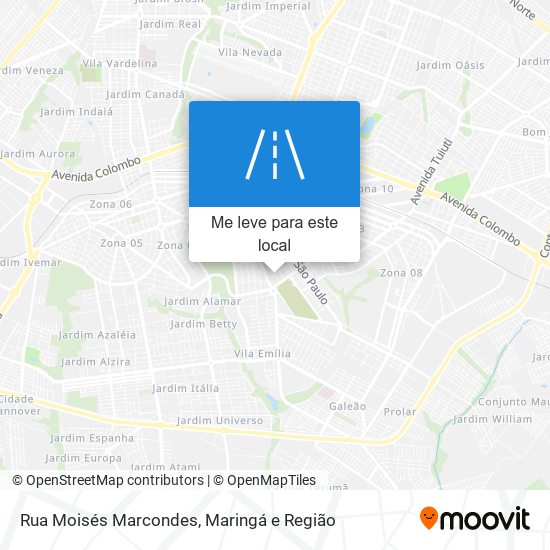 Rua Moisés Marcondes mapa