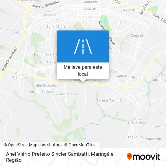 Anel Viário Prefeito Sincler Sambatti mapa