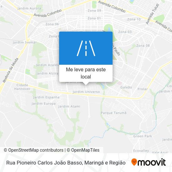 Rua Pioneiro Carlos João Basso mapa