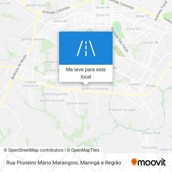 Rua Pioneiro Mário Marangoni mapa