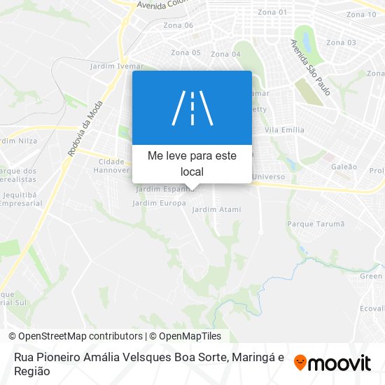 Rua Pioneiro Amália Velsques Boa Sorte mapa