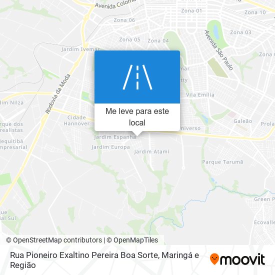 Rua Pioneiro Exaltino Pereira Boa Sorte mapa