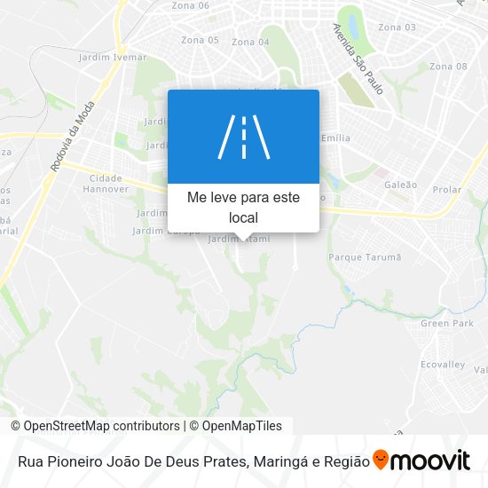 Rua Pioneiro João De Deus Prates mapa