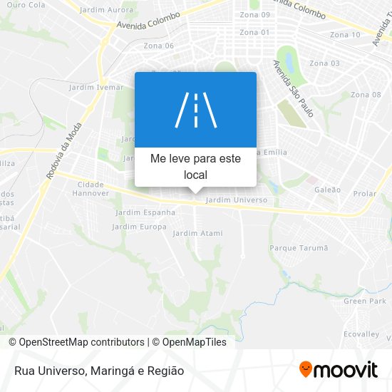 Rua Universo mapa