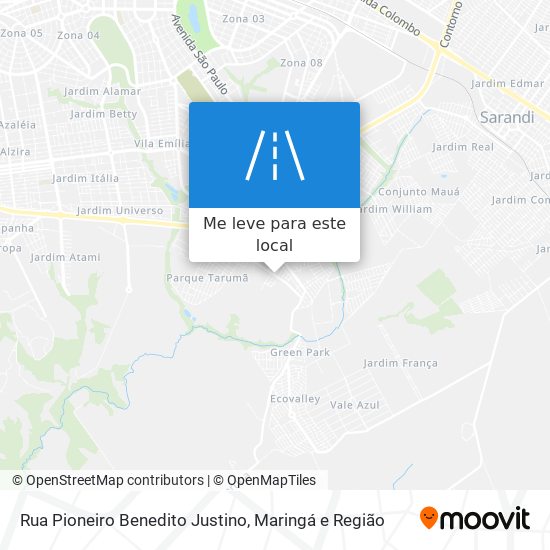 Rua Pioneiro Benedito Justino mapa