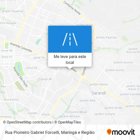 Rua Pioneiro Gabriel Forcelli mapa