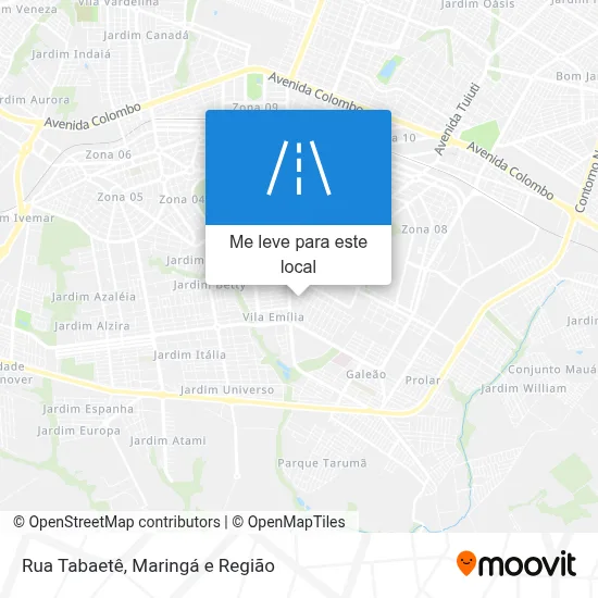 Rua Tabaetê mapa