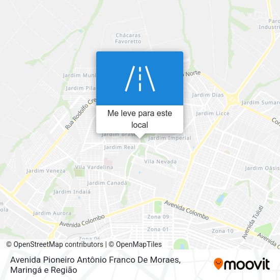 Avenida Pioneiro Antônio Franco De Moraes mapa