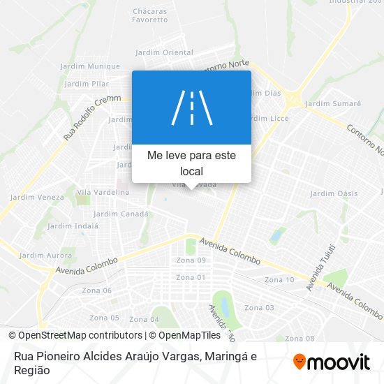 Rua Pioneiro Alcides Araújo Vargas mapa