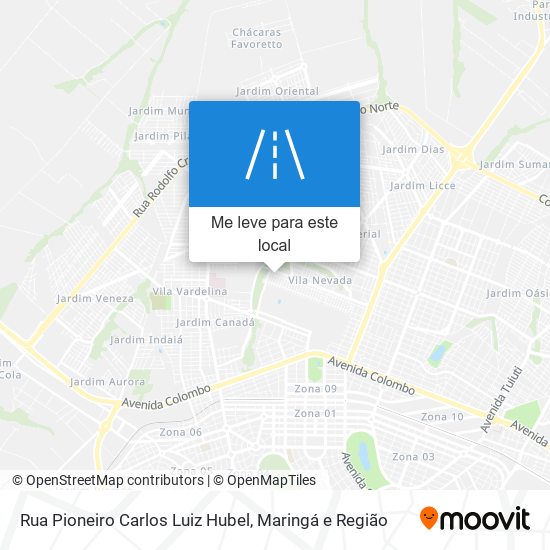 Rua Pioneiro Carlos Luiz Hubel mapa