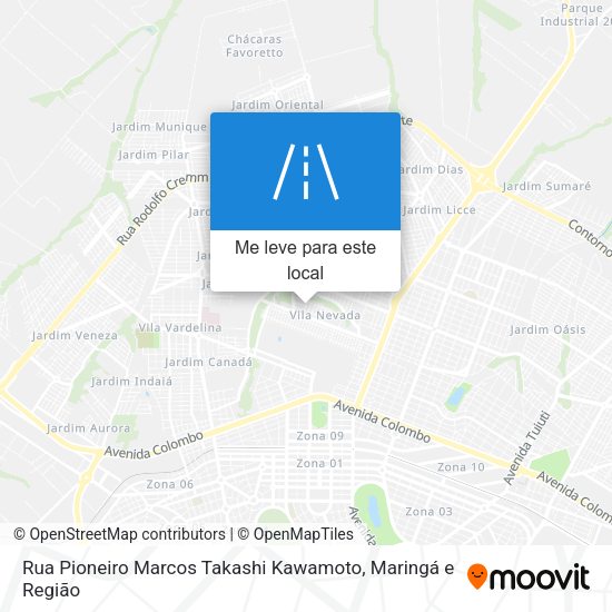 Rua Pioneiro Marcos Takashi Kawamoto mapa