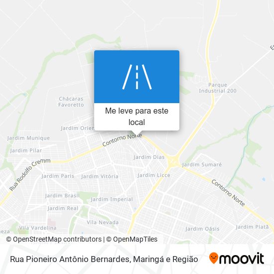 Rua Pioneiro Antônio Bernardes mapa