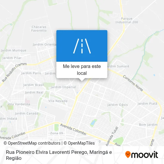 Rua Pioneiro Elvira Lavorenti Perego mapa