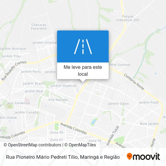 Rua Pioneiro Mário Pedreti Tílio mapa