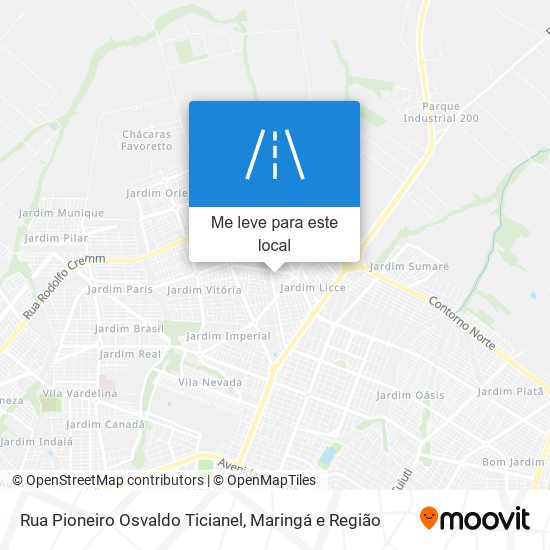 Rua Pioneiro Osvaldo Ticianel mapa