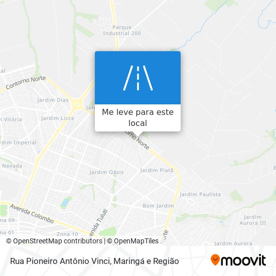 Rua Pioneiro Antônio Vinci mapa