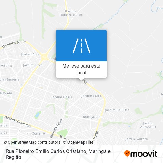 Rua Pioneiro Emílio Carlos Cristiano mapa