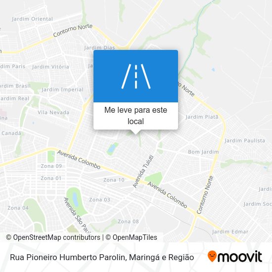 Rua Pioneiro Humberto Parolin mapa