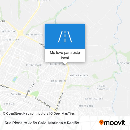 Rua Pioneiro João Calvi mapa