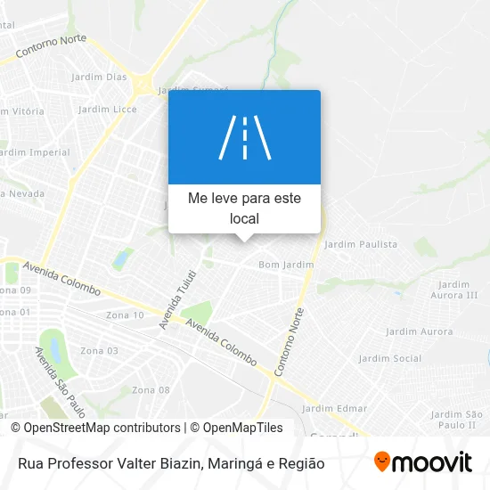 Rua Professor Valter Biazin mapa