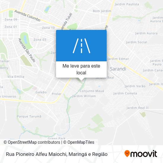 Rua Pioneiro Alfeu Maiochi mapa