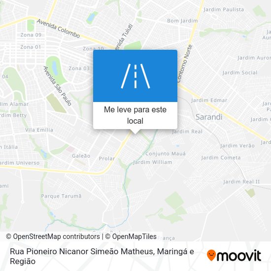 Rua Pioneiro Nicanor Simeão Matheus mapa
