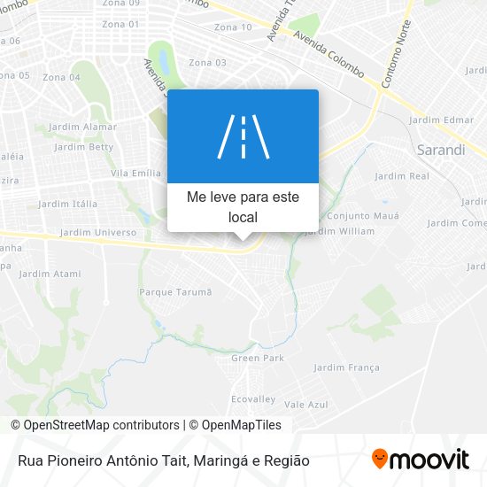 Rua Pioneiro Antônio Tait mapa