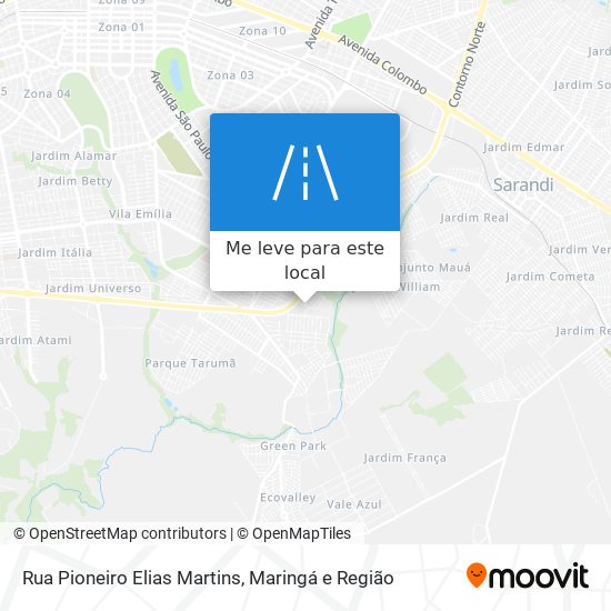 Rua Pioneiro Elias Martins mapa
