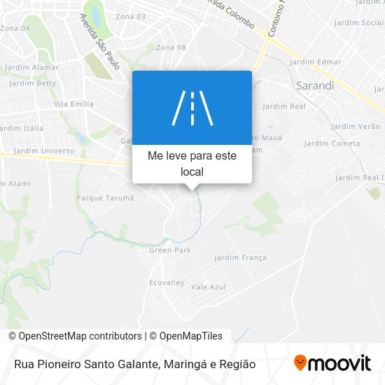 Rua Pioneiro Santo Galante mapa