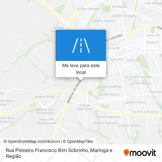 Rua Pioneiro Francisco Bim Sobrinho mapa