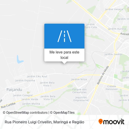 Rua Pioneiro Luigi Crivellin mapa