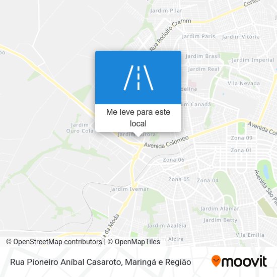 Rua Pioneiro Aníbal Casaroto mapa
