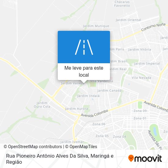 Rua Pioneiro Antônio Alves Da Silva mapa