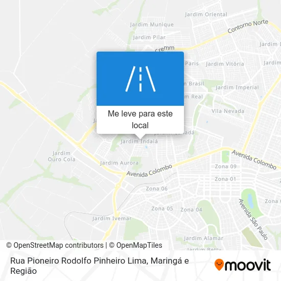 Rua Pioneiro Rodolfo Pinheiro Lima mapa