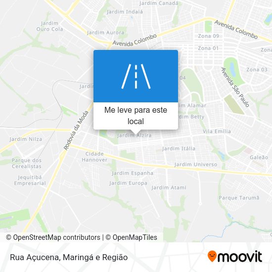 Rua Açucena mapa