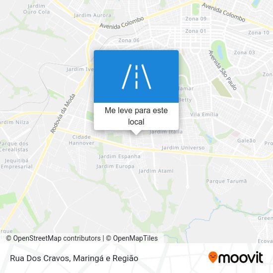 Rua Dos Cravos mapa