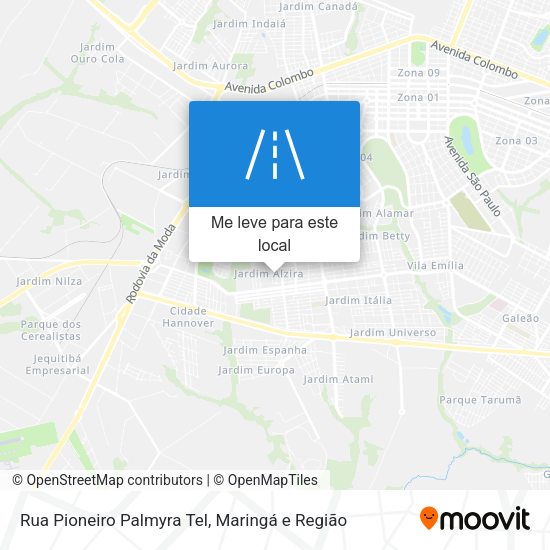Rua Pioneiro Palmyra Tel mapa