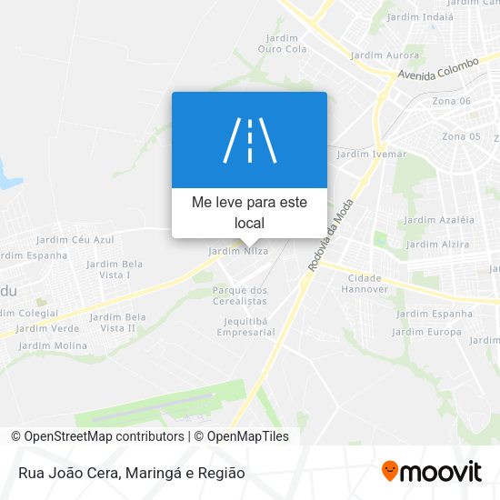 Rua João Cera mapa