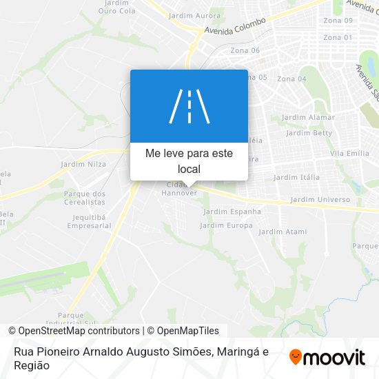Rua Pioneiro Arnaldo Augusto Simões mapa