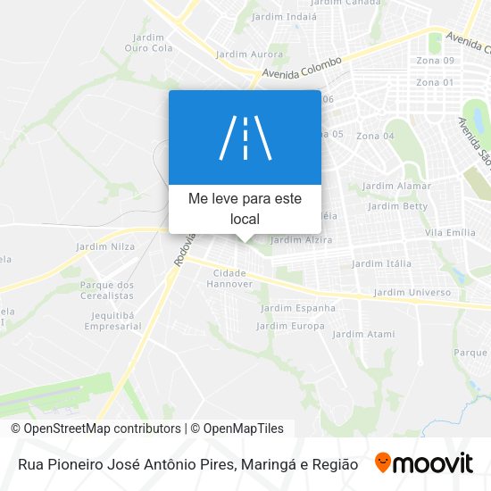 Rua Pioneiro José Antônio Pires mapa