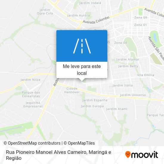 Rua Pioneiro Manoel Alves Carneiro mapa